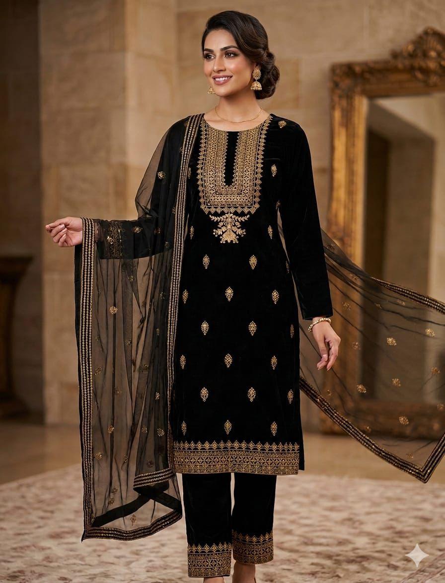 Maroon Lawn Cotton Embroidered Sequence Luxury Unstitched 3pc Maroon (Deep Wine) Black Mustard (Dark Yellow/Ochre) Red (Bright Crimson) Plum (Dark Magenta/Burgundy) Teal Green (Deep Sea Green) - Image 5