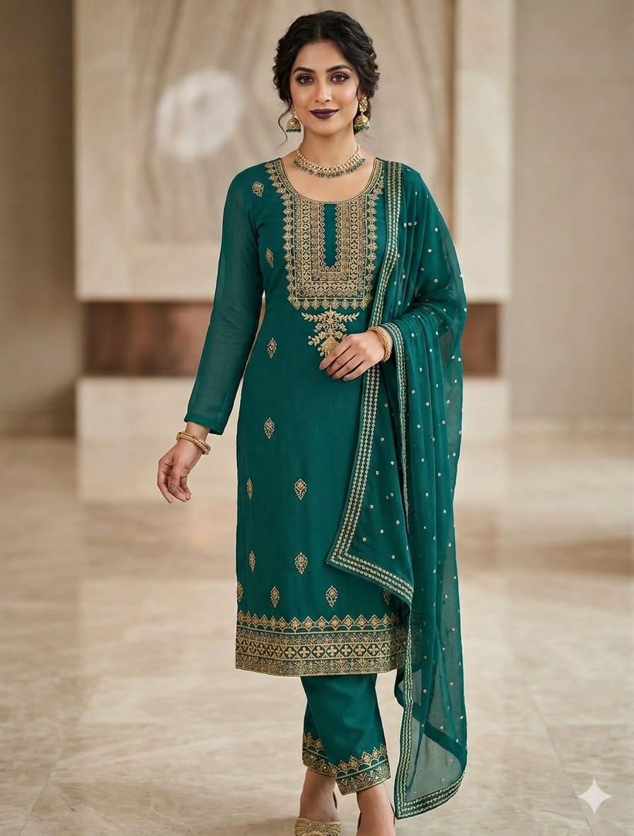 Maroon Lawn Cotton Embroidered Sequence Luxury Unstitched 3pc Maroon (Deep Wine) Black Mustard (Dark Yellow/Ochre) Red (Bright Crimson) Plum (Dark Magenta/Burgundy) Teal Green (Deep Sea Green) - Image 9