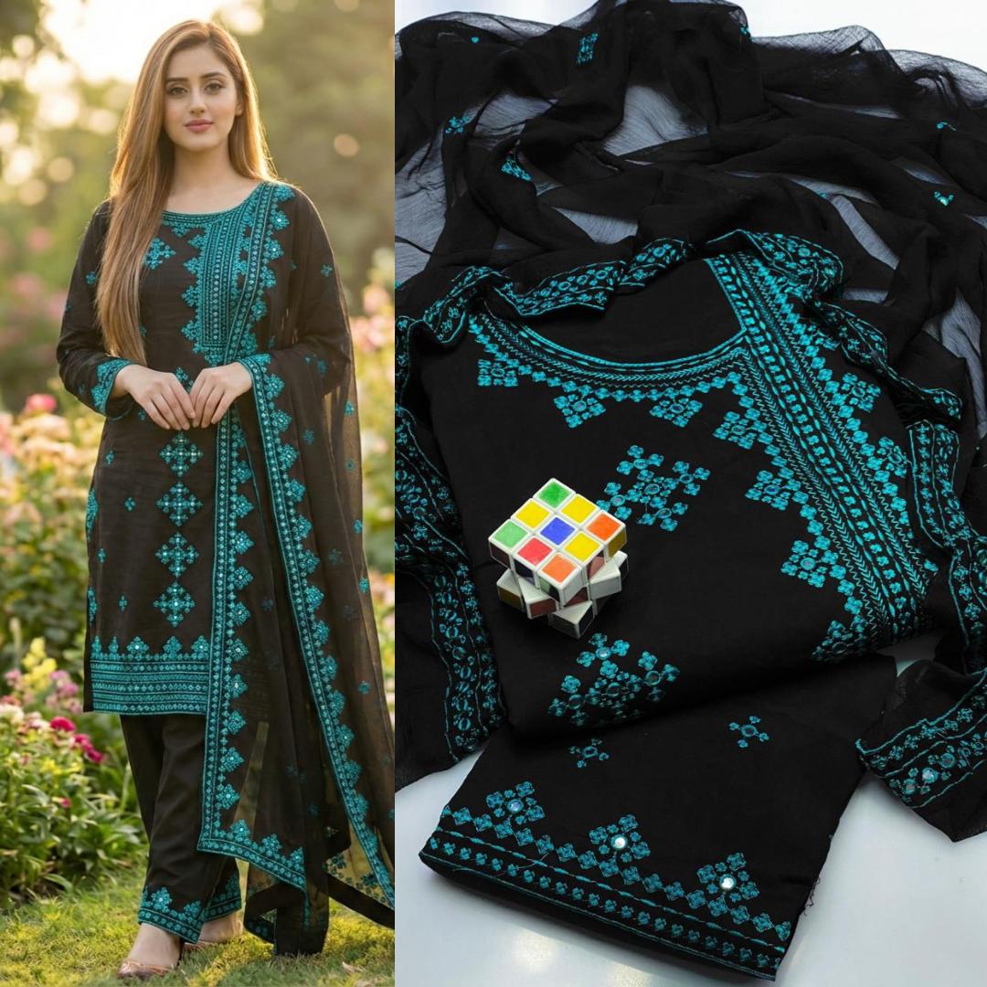 New Eid Collection 2K26: Luxurious Lawn/Cotton Suits with Heavy Embroidery and Chiffon Dupatta - Image 2
