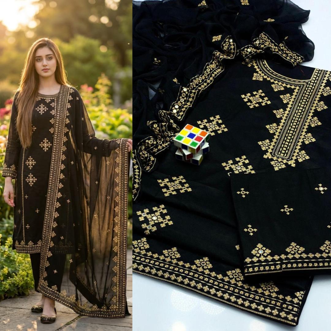 New Eid Collection 2K26: Luxurious Lawn/Cotton Suits with Heavy Embroidery and Chiffon Dupatta - Image 3
