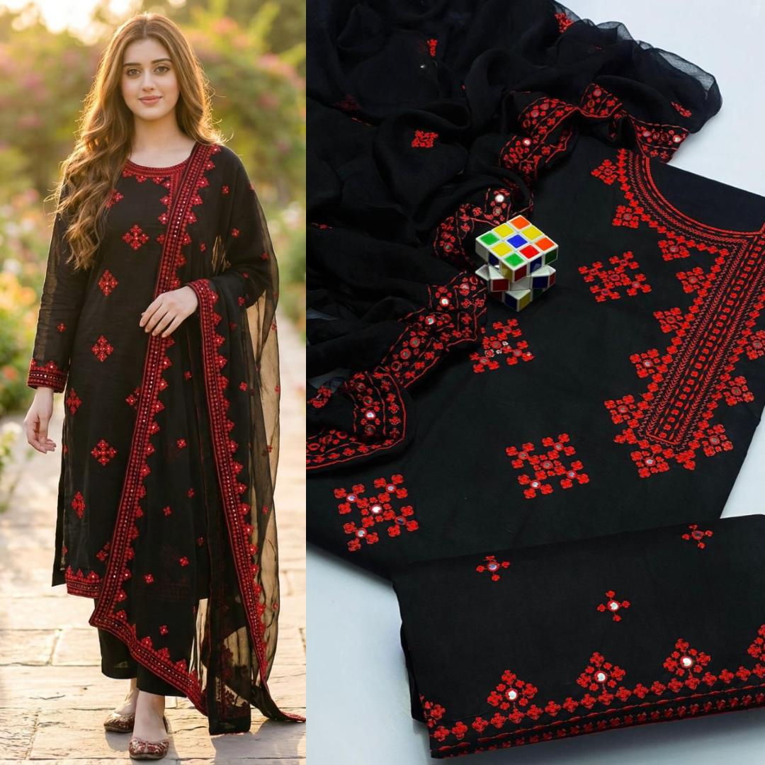 New Eid Collection 2K26: Luxurious Lawn/Cotton Suits with Heavy Embroidery and Chiffon Dupatta - Image 4