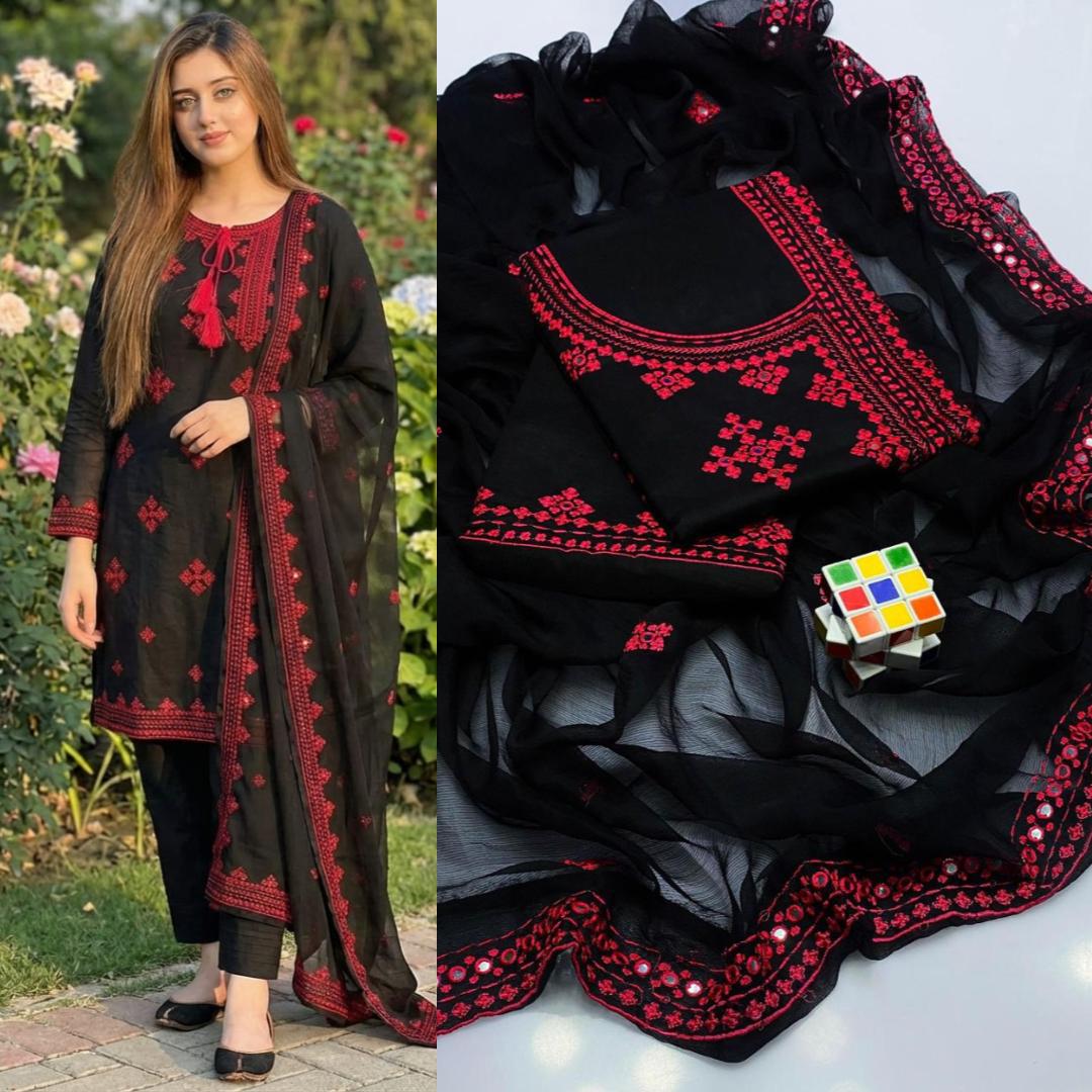 New Eid Collection 2K26: Luxurious Lawn/Cotton Suits with Heavy Embroidery and Chiffon Dupatta - Image 6