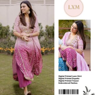 Exquisite LXM Digital Lawn & Bamber Chiffon Collection with Intricate Embroidery - Discover the epitome of elegance with 