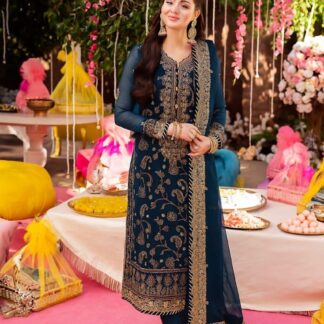 ASIM JOFA Inspired Chiffon Sequence Embroidered Unstitched Suit