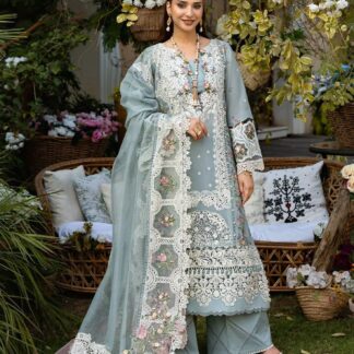 ELAF CHICKENKARI Embroidered Cotton Suit with Organza Dupatta | Premium Ladies Collection