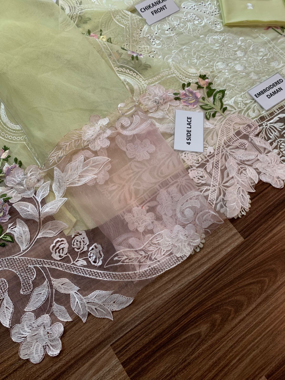 ELAF CHICKENKARI Collection: Exquisite Embroidered Cotton Organza Suit - Image 8