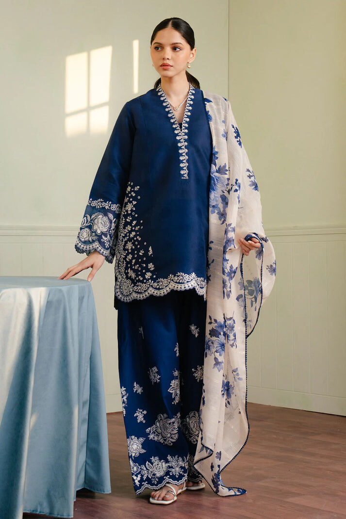 Zara Shajaha Embroidered Lawn Unstitched 3 Piece Suit - Premium Collection - Image 2