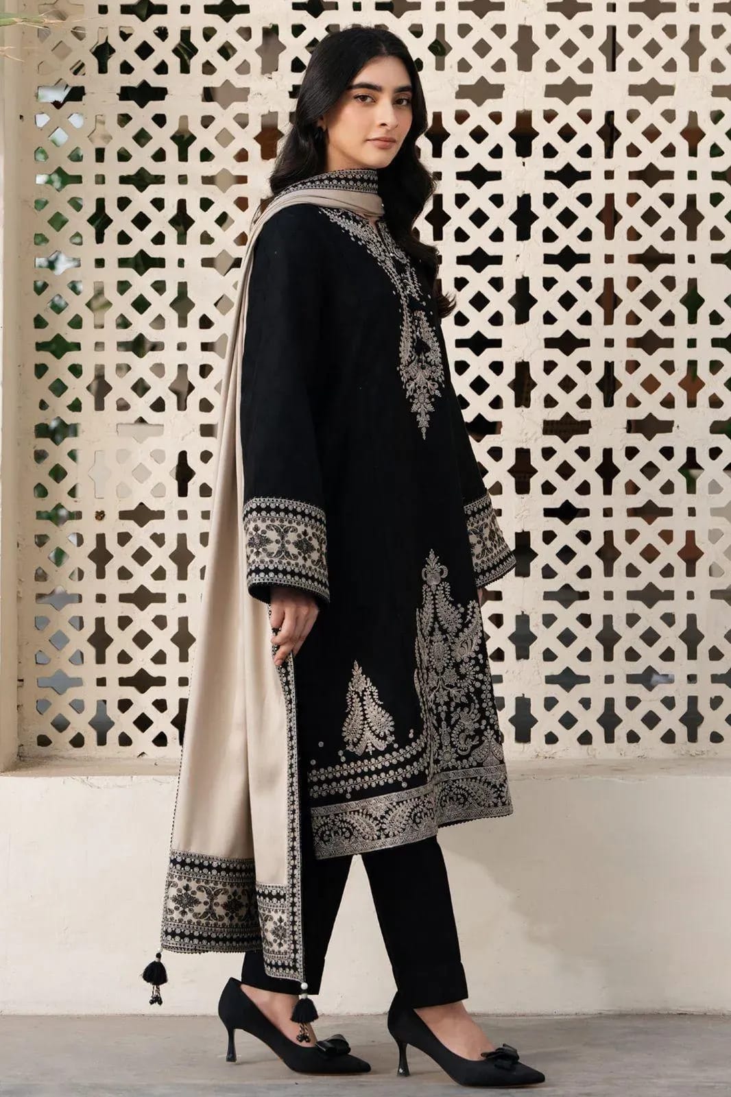 JAZMIN Lawn Embroidered 3pc Unstitched Suit | Premium Ethnic Wear Collection - Image 2