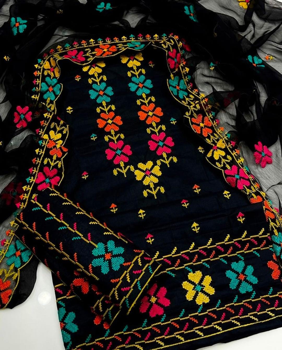 Exquisite Multani Traditional Lawn Cotton Embroidered 3PC Suit - Image 5