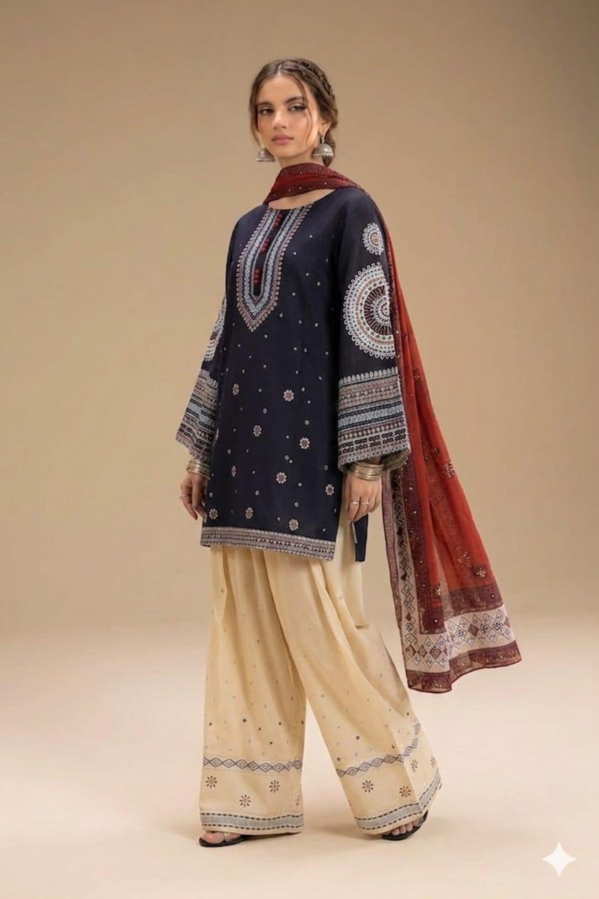 Jazmin Premium Embroidered Daman Suit