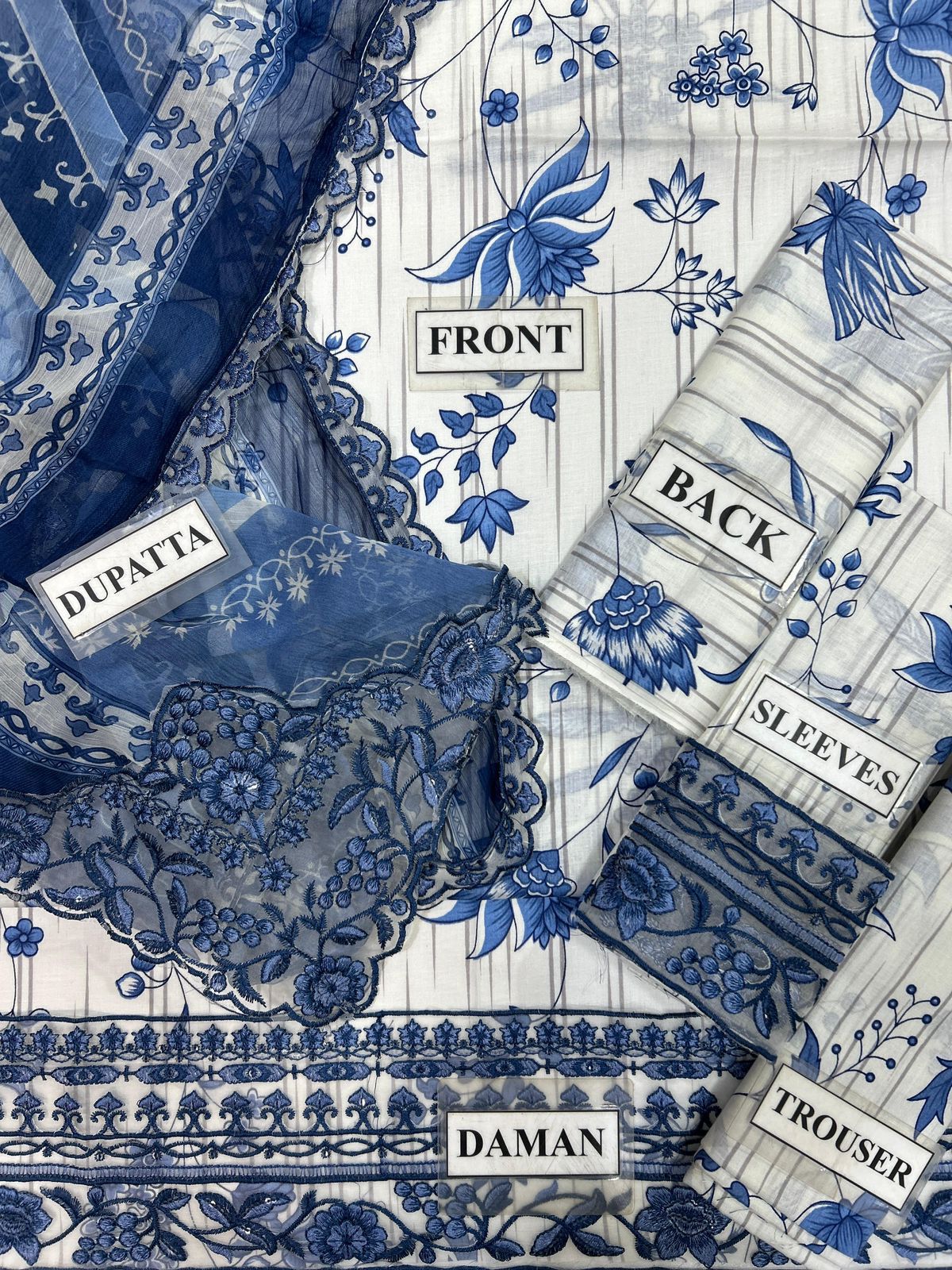 Designer Premium Embroidered Cotton Chikankari Suit - Image 17