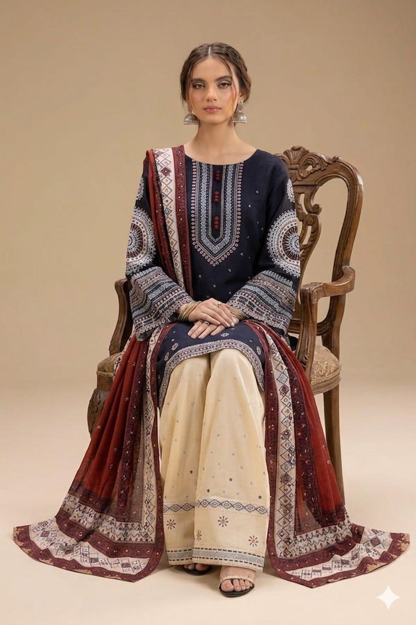Jazmin Premium Embroidered Daman Suit - Image 3