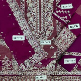 Luxury Embroidered Net Suit with Intricate Sequin Work - Brand & Collection Identity: This exquisite ensemble represents