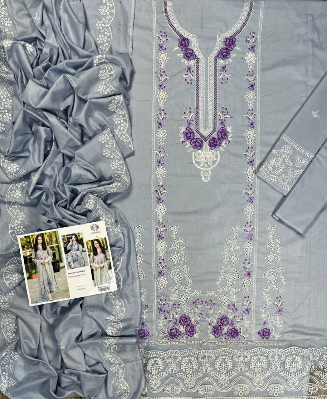 Mushq Premium Embroidered Lawn Suit - Image 4