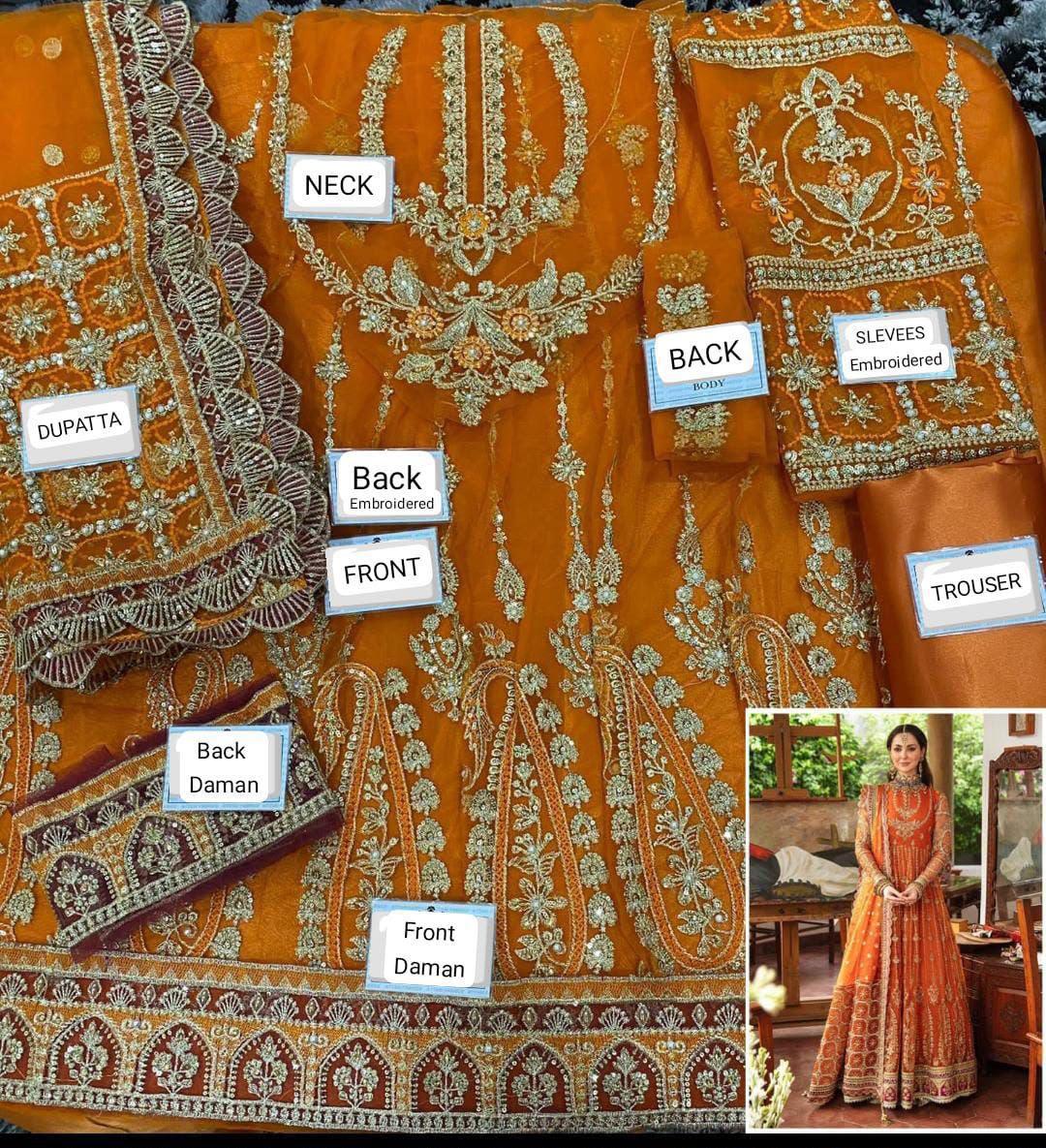 Opulent Embroidered Organza Formal Suit - Image 6