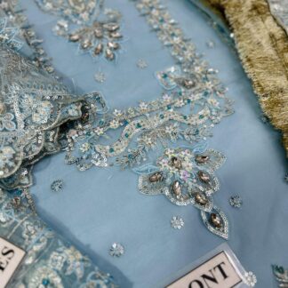 Luxury Embroidered Chiffon Formal Suit - Exclusive Boutique Design & Craftsmanship: Experience the epitome