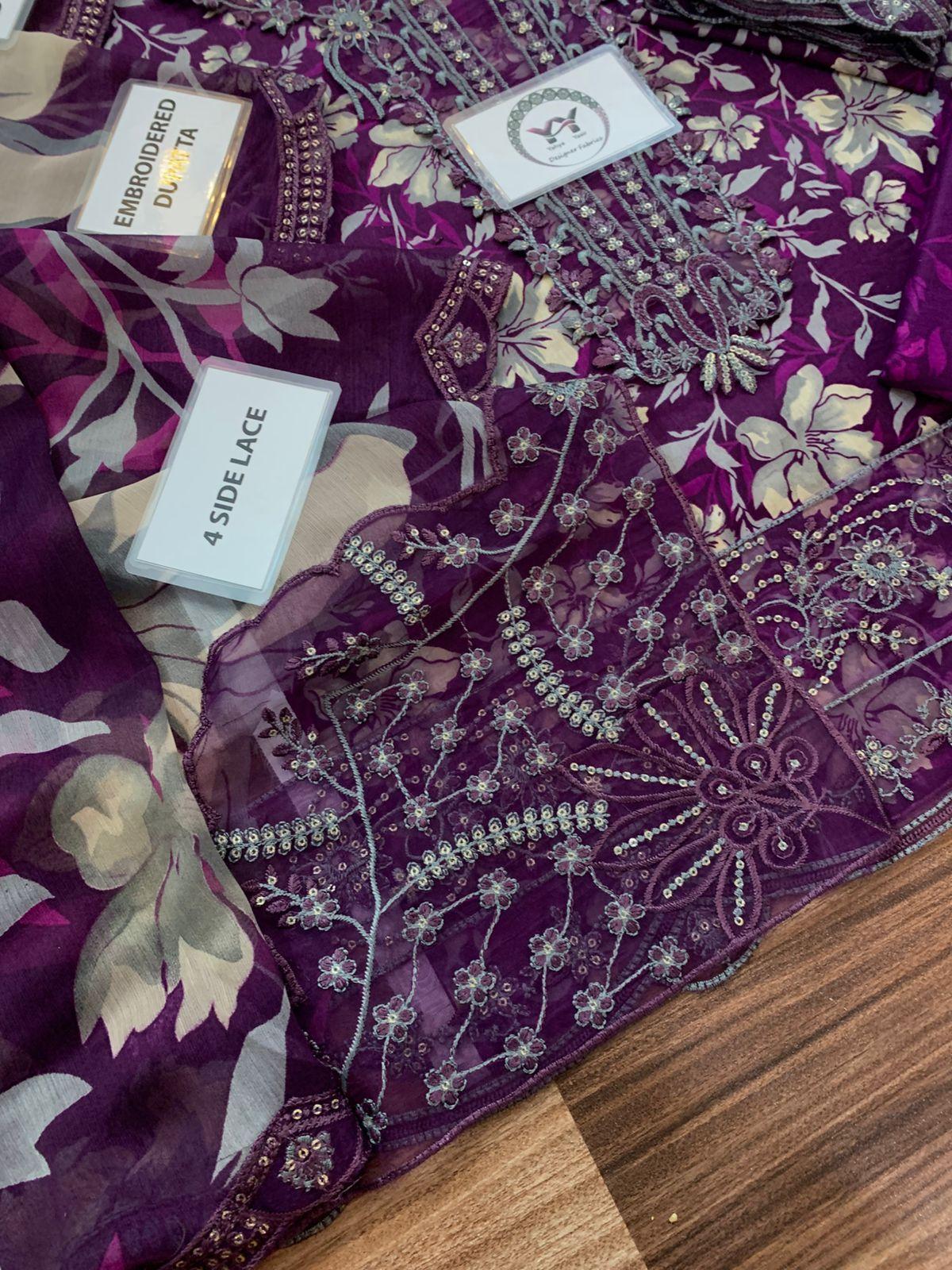 Imrozia Premium Embroidered Printed Lawn Suit with Chiffon Dupatta - Brand & Collection Identity: Discover the exquisite