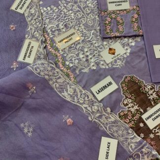 RS FABRICS Luxury Laserkari & Embroidered Khaddi Net Suit
