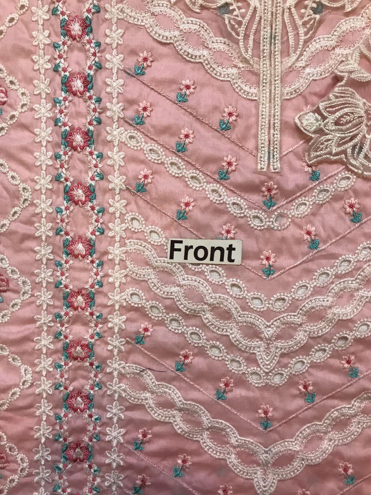 AHMOZI Premium Embroidered Cotton Chikankari Suit