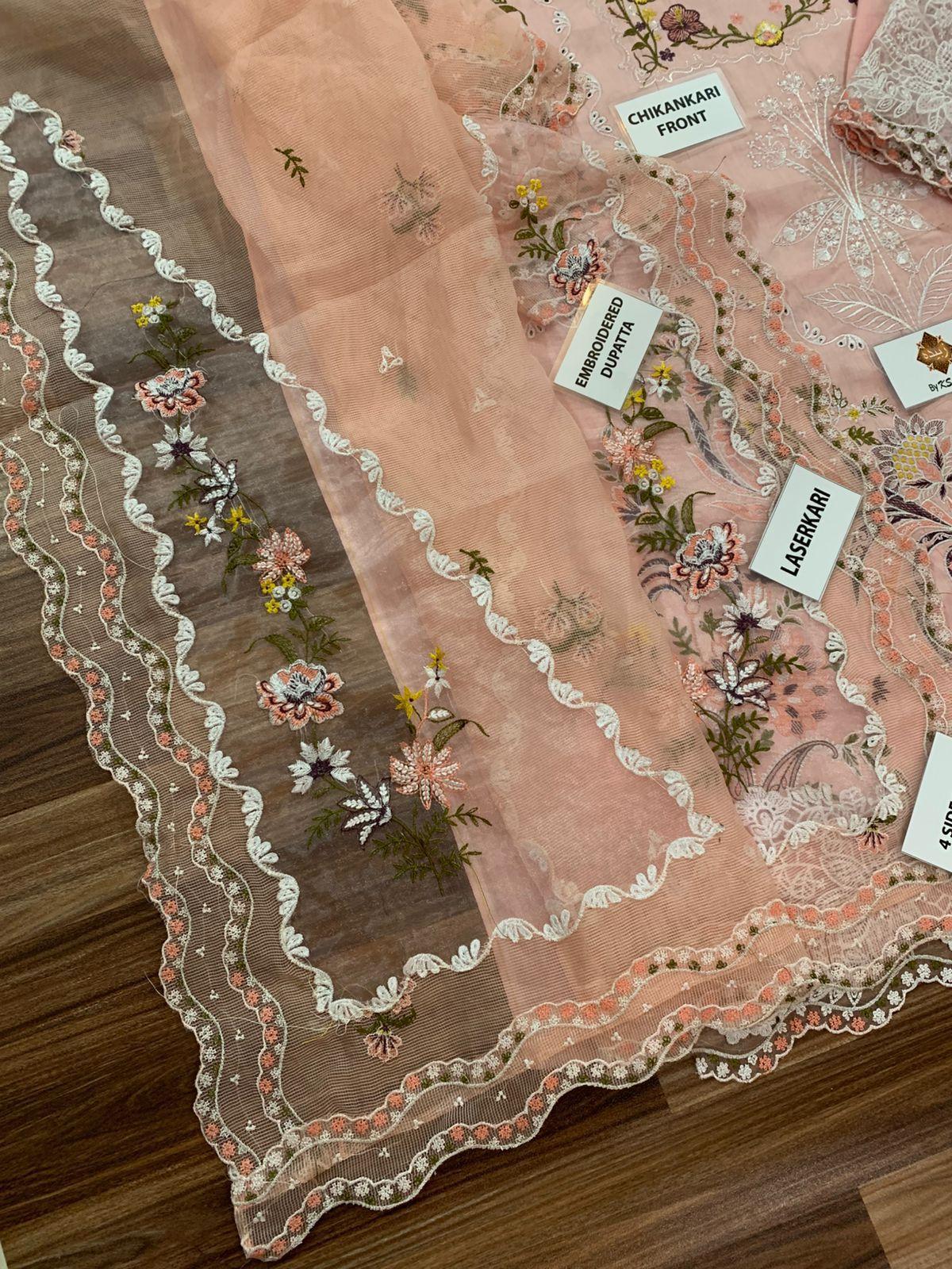 RS Fabrics Premium Embroidered Chikankari Suit