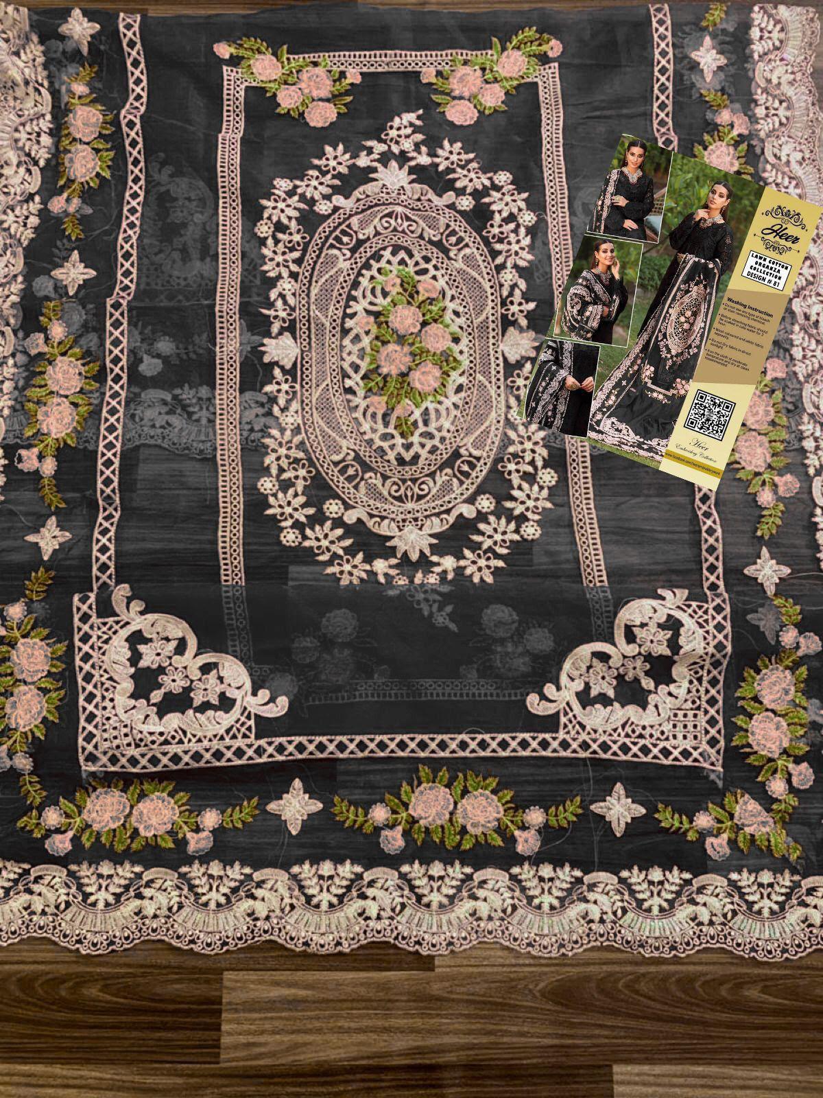 Heer Premium Embroidered Lawn Cotton Chikankari Suit