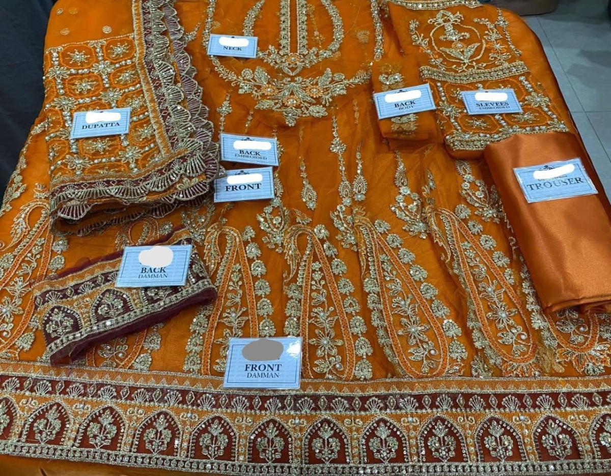 Opulent Embroidered Organza Formal Suit