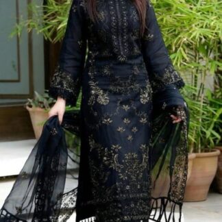 KHAADI Premium Embroidered Cotton Chiffon Suit