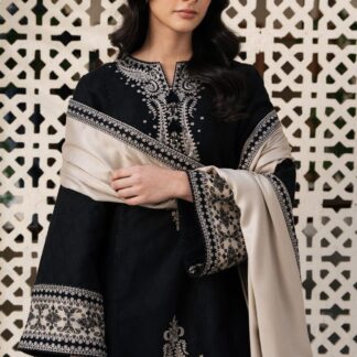 Premium Embroidered Cotton Suit with Contrasting Dupatta