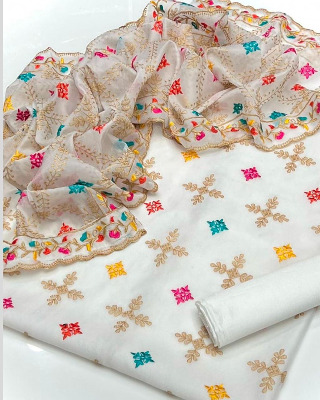 Elafa Premium Embroidered Cotton Chikankari Suit -
Brand & Collection Identity: ELAFA Premium Collection, offering