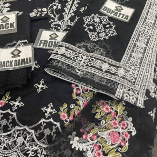 HR DESIGNERS Premium Embroidered Cotton Formal Suit