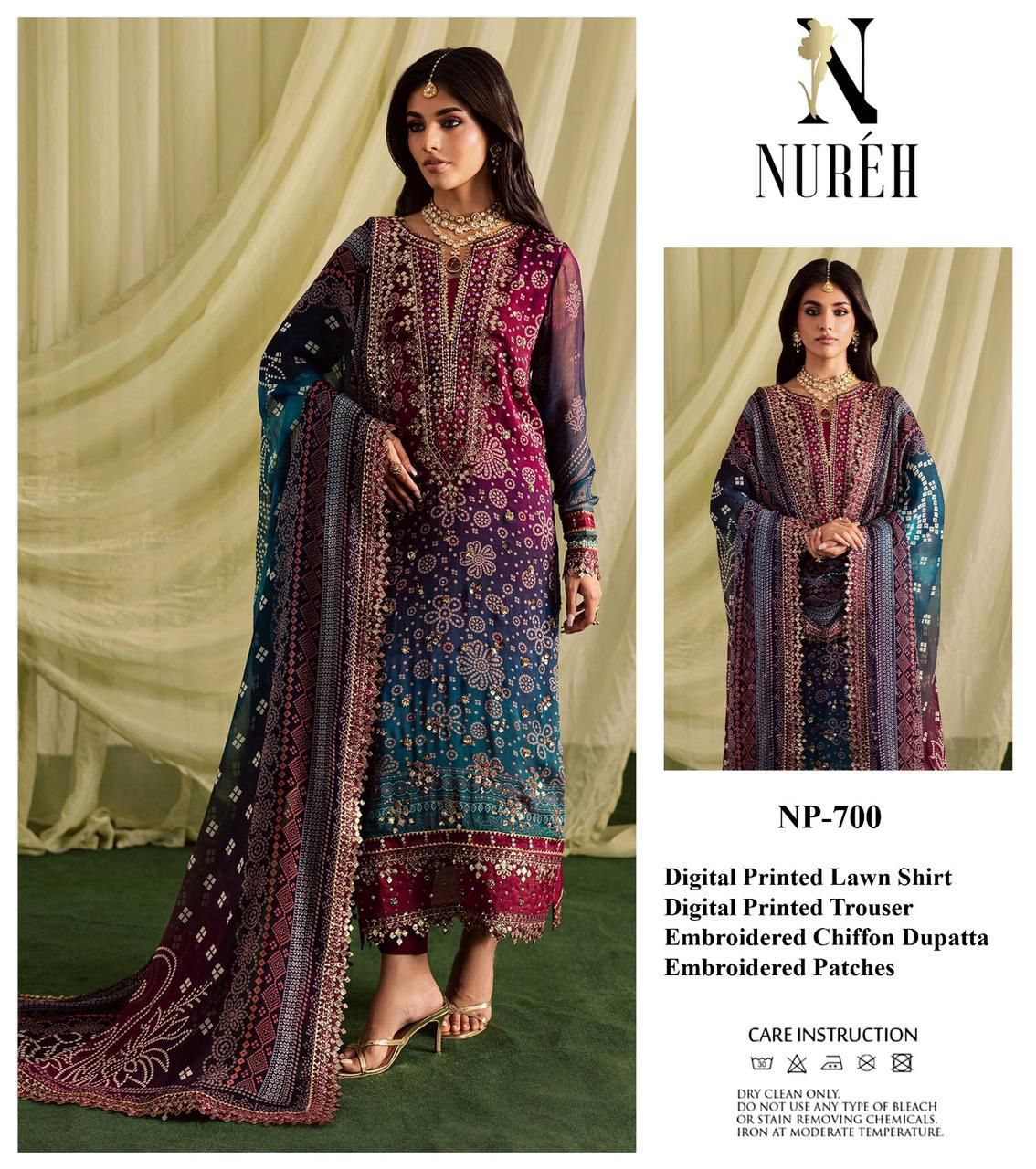 Elaff Premium Embroidered Cotton Chikankari Suit - Image 2