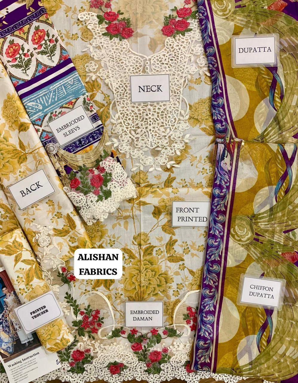 Jawwad Bora Premium Embroidered Lawn Suit with Chiffon Dupatta - Brand & Collection Identity: Jawwad Bora presents a