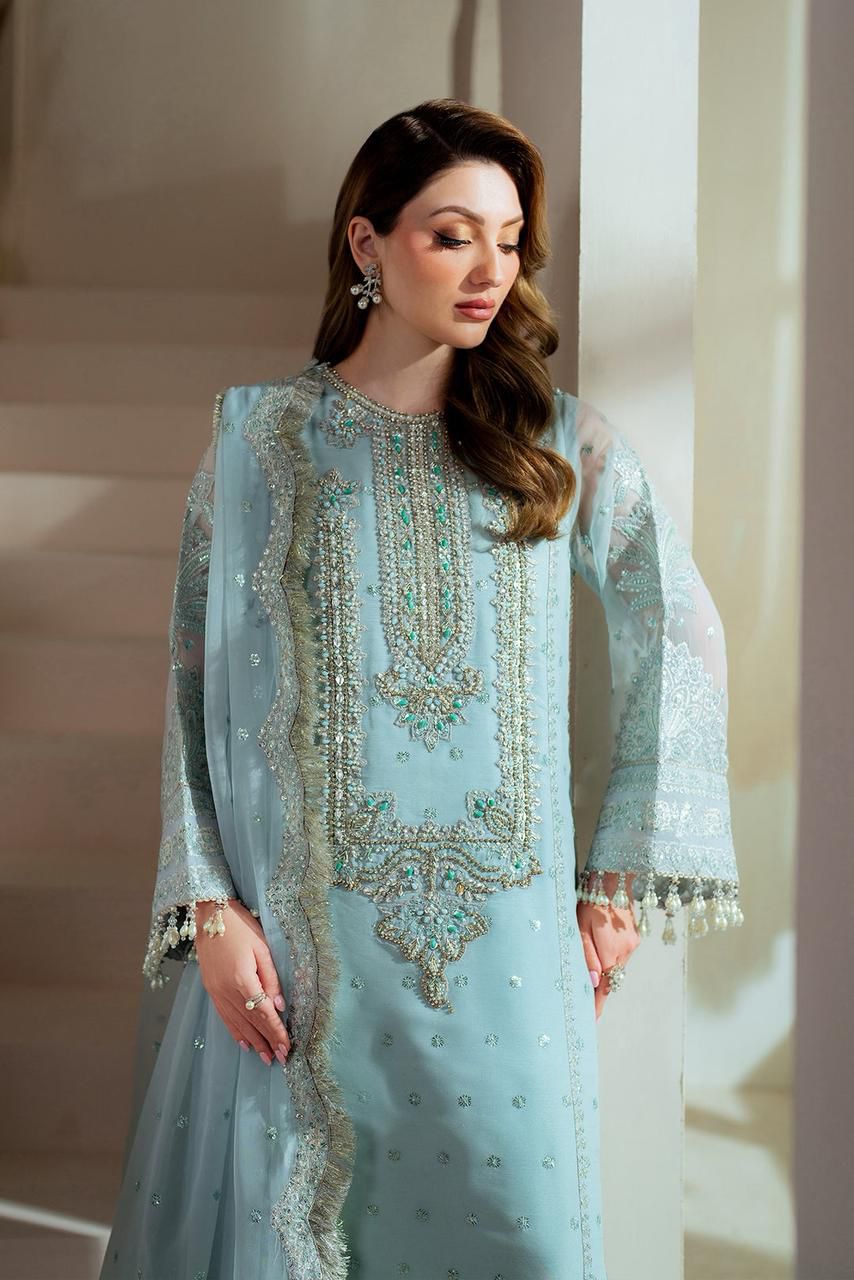 Luxury Embroidered Chiffon Formal Suit - Image 2
