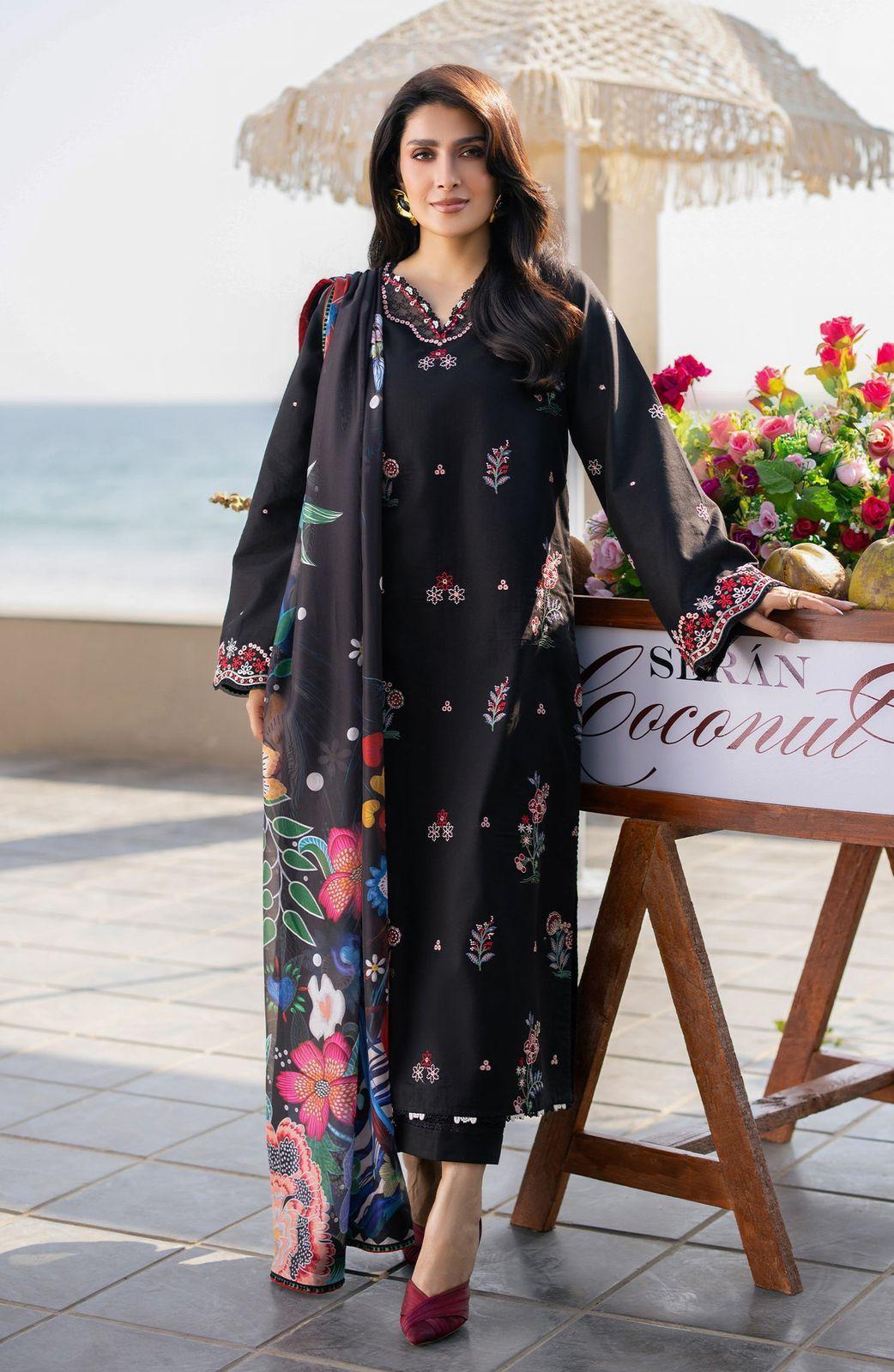 Premium Embroidered Chikankari Ladies Suit with Digital Silk Dupatta - Image 2