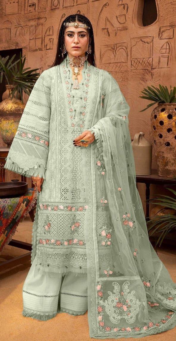 Elafi Premium Embroidered Cotton Chikankari Suit - Image 2