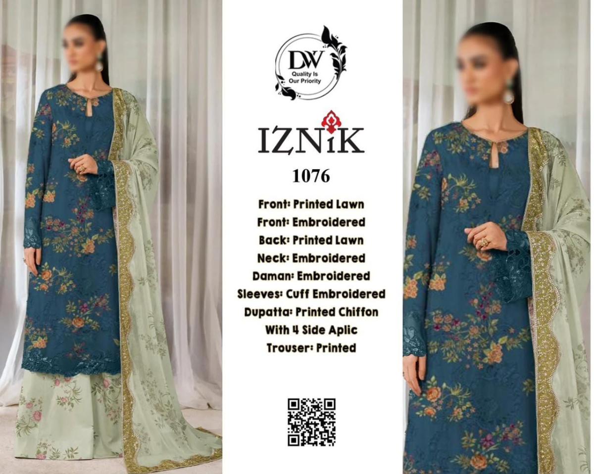 IZNIK Premium Embroidered Lawn Suit - Image 2
