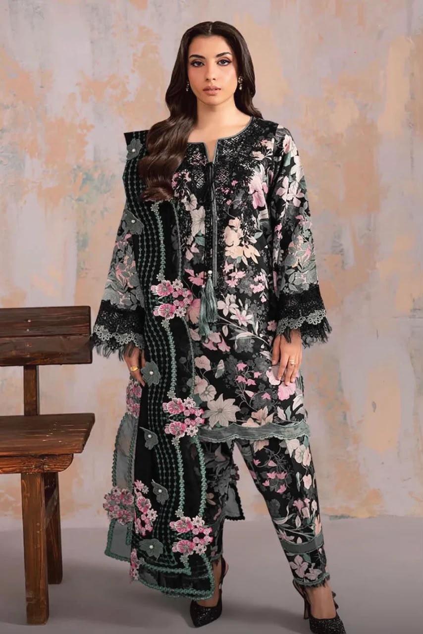 Jawwad Bora Premium Embroidered Cotton Chikankari Suit - Image 2