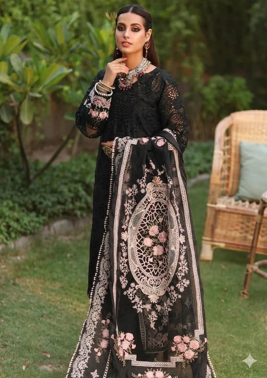 Heer Premium Embroidered Lawn Cotton Chikankari Suit - Image 2