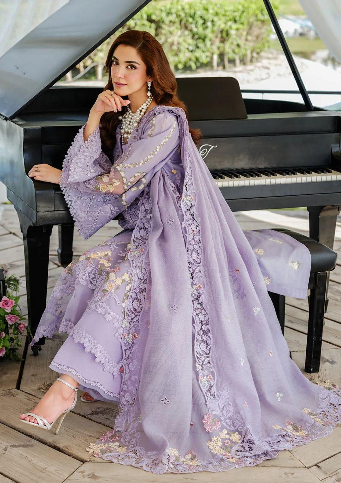 RS FABRICS Luxury Laserkari & Embroidered Khaddi Net Suit - Image 3