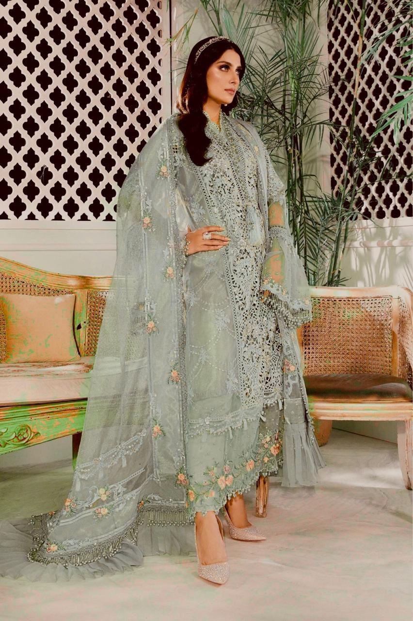 Premium Embroidered Organza Luxury Suit - Image 3