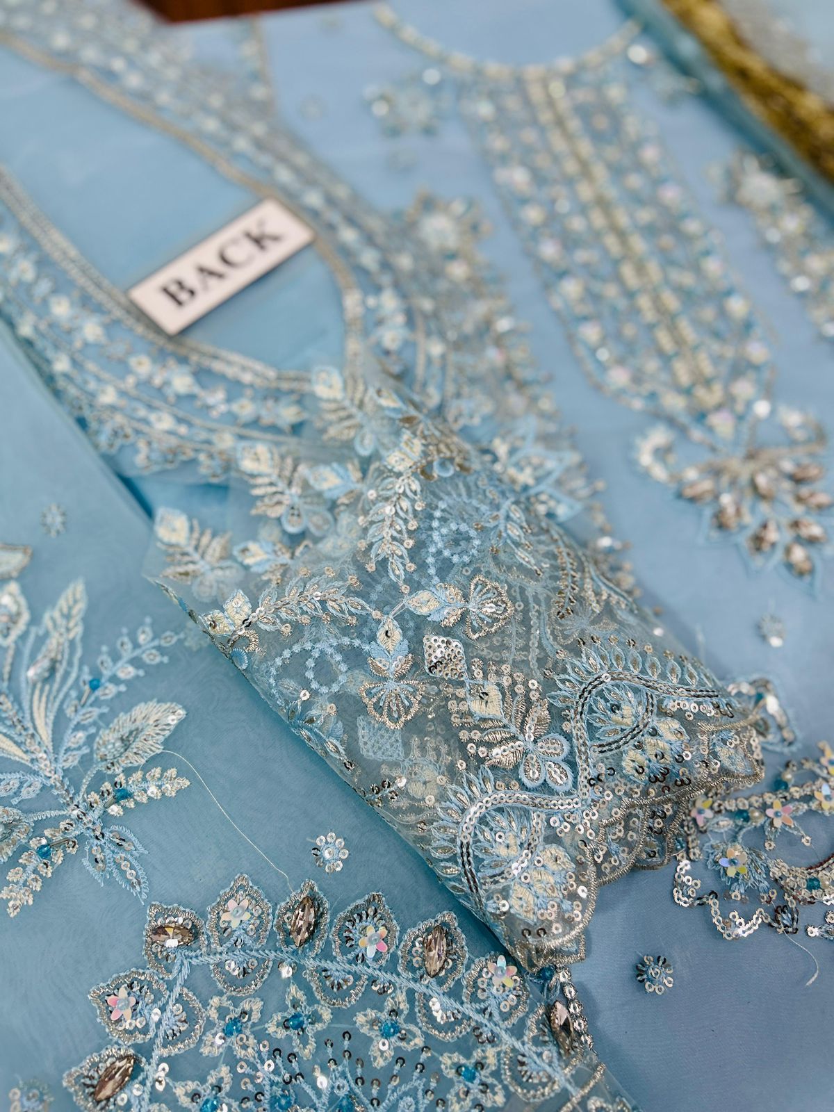 Luxury Embroidered Chiffon Formal Suit - Image 4