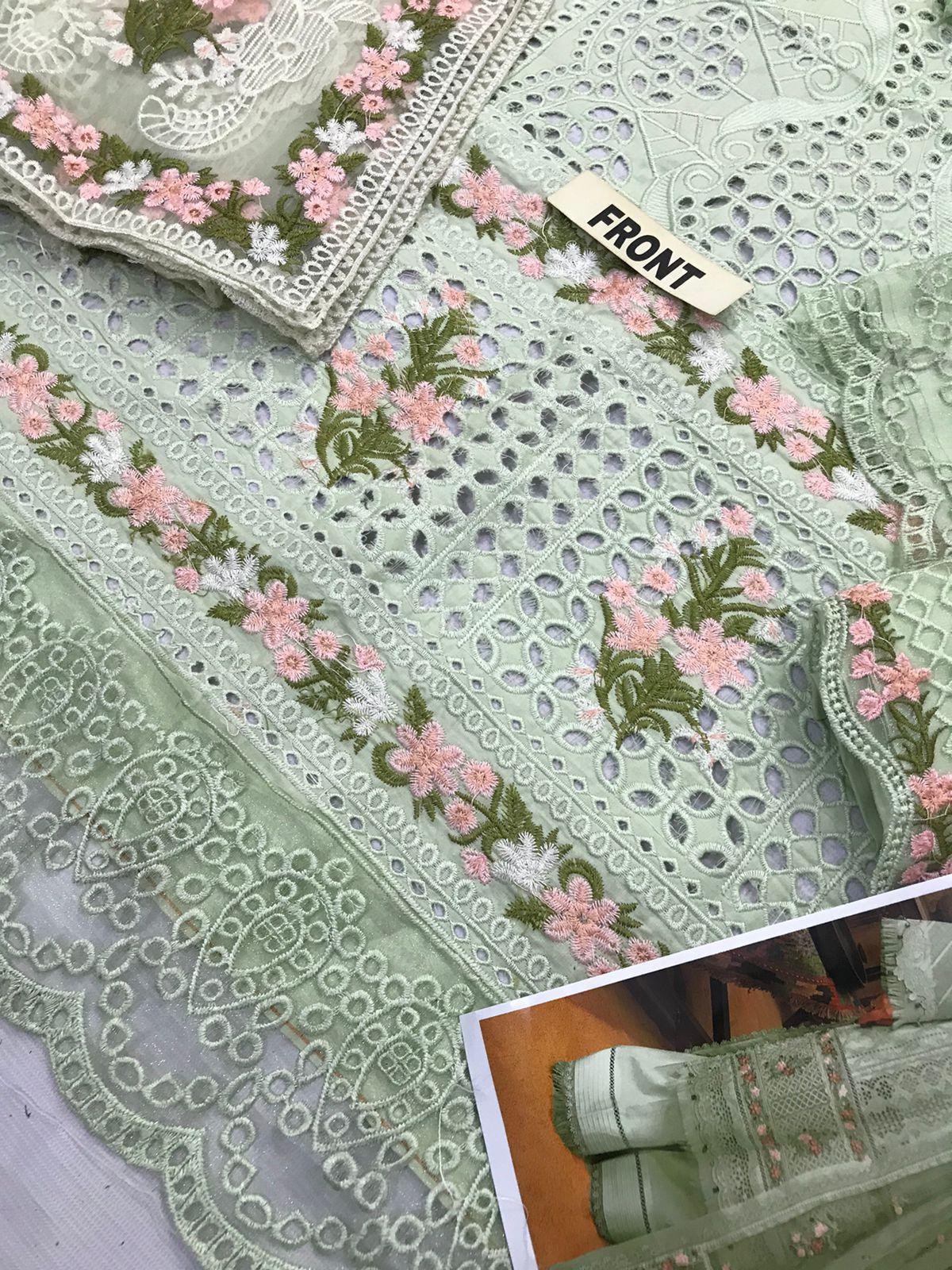 Elafi Premium Embroidered Cotton Chikankari Suit - Image 4