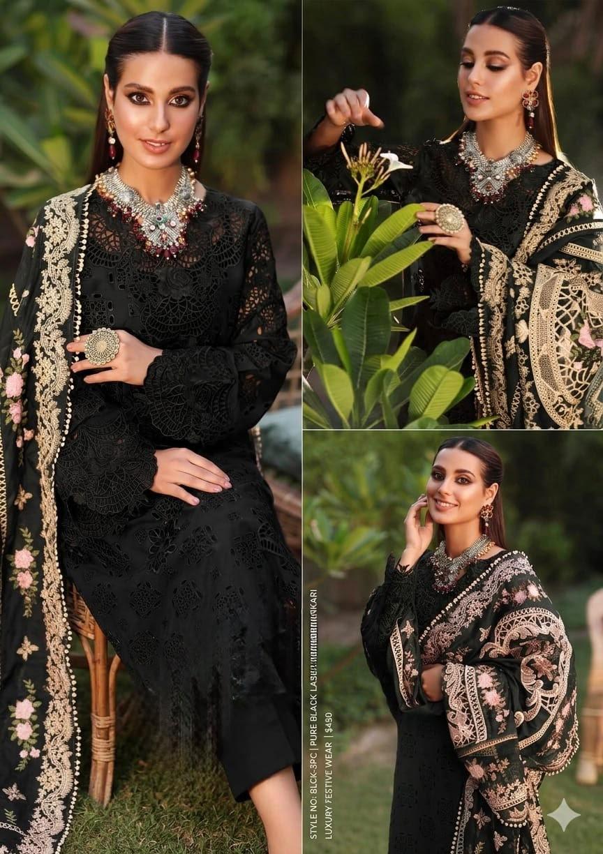 Heer Premium Embroidered Lawn Cotton Chikankari Suit - Image 4