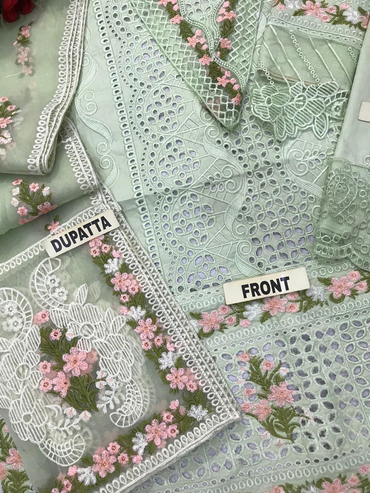 Elafi Premium Embroidered Cotton Chikankari Suit - Image 5