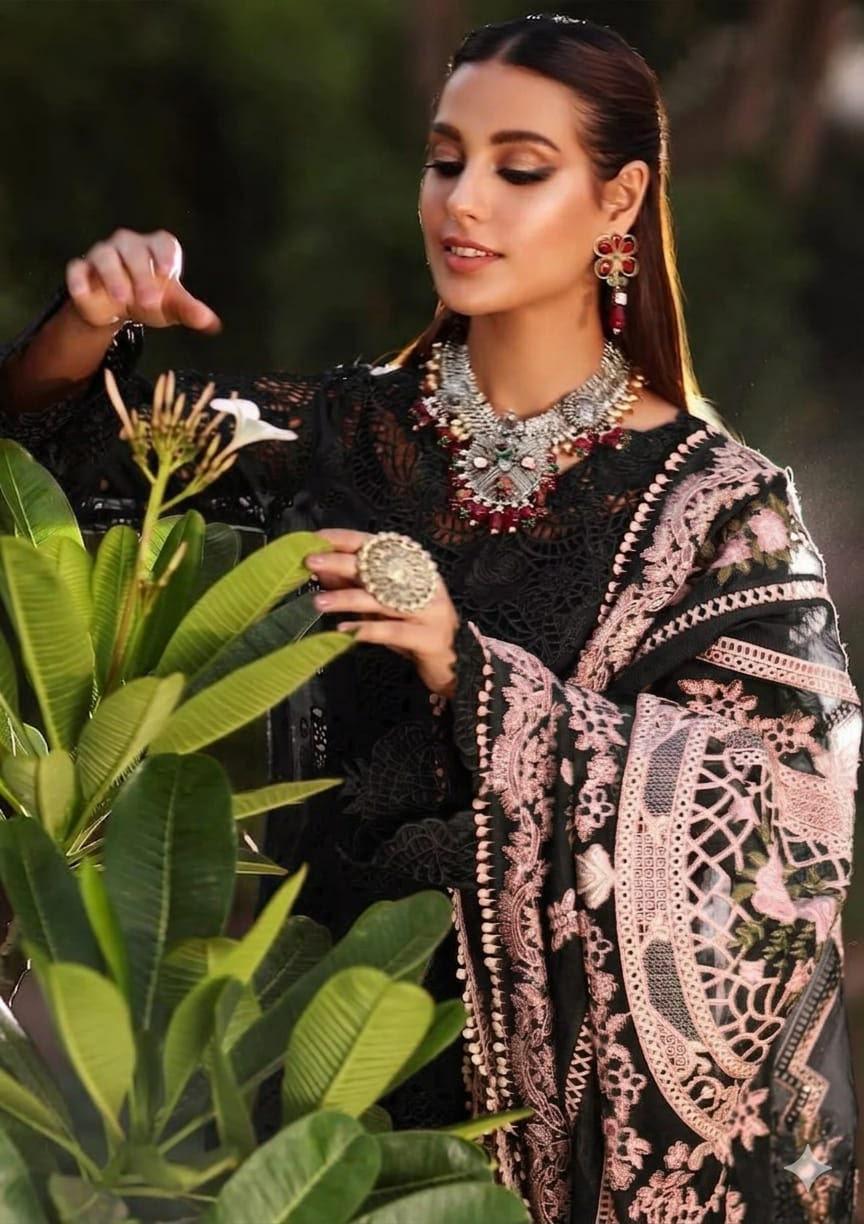 Heer Premium Embroidered Lawn Cotton Chikankari Suit - Image 5