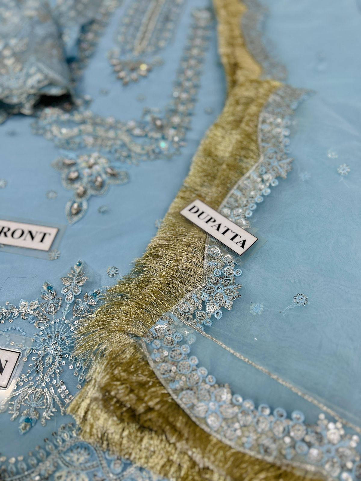 Luxury Embroidered Chiffon Formal Suit - Image 5