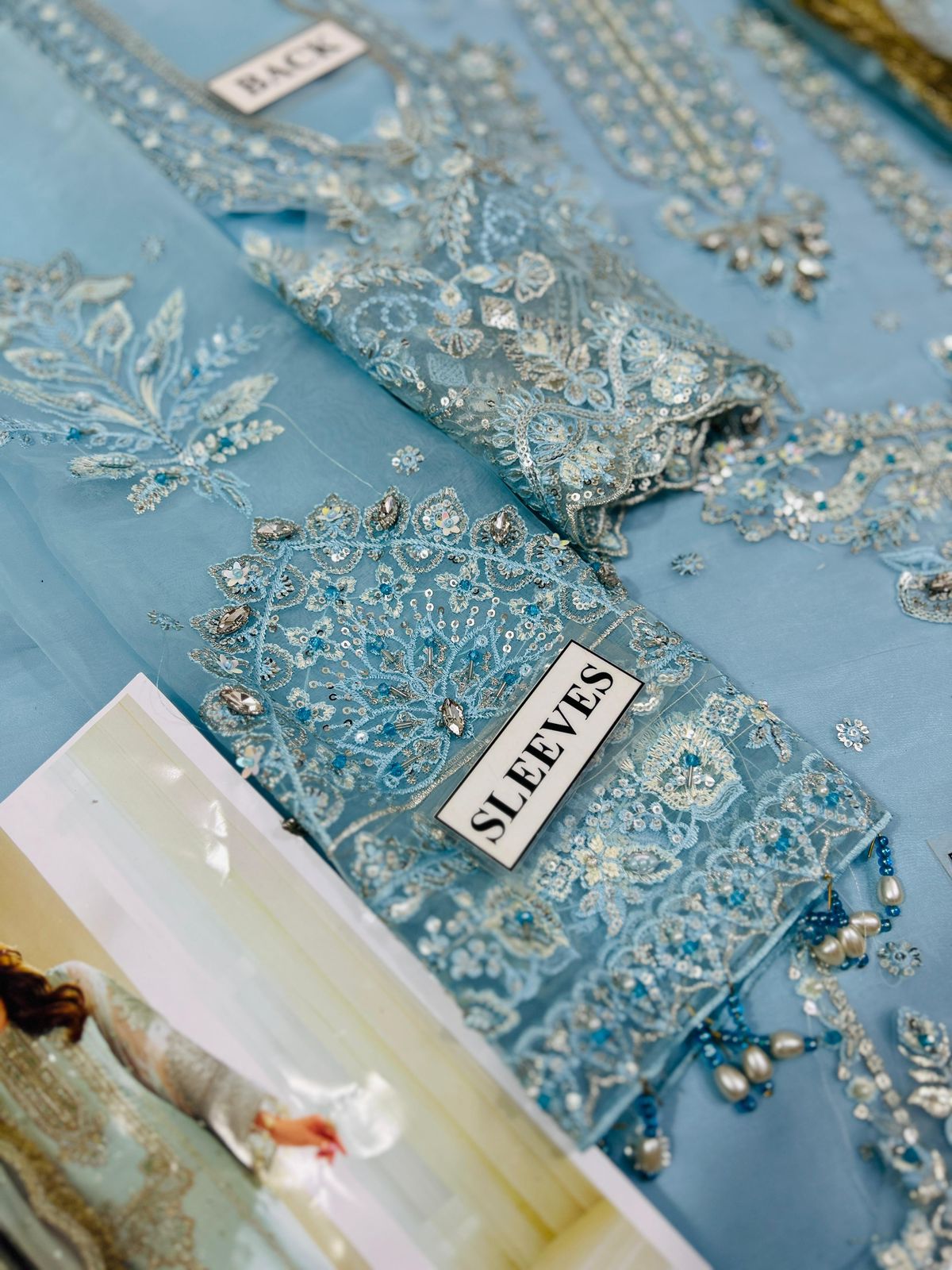 Luxury Embroidered Chiffon Formal Suit - Image 7