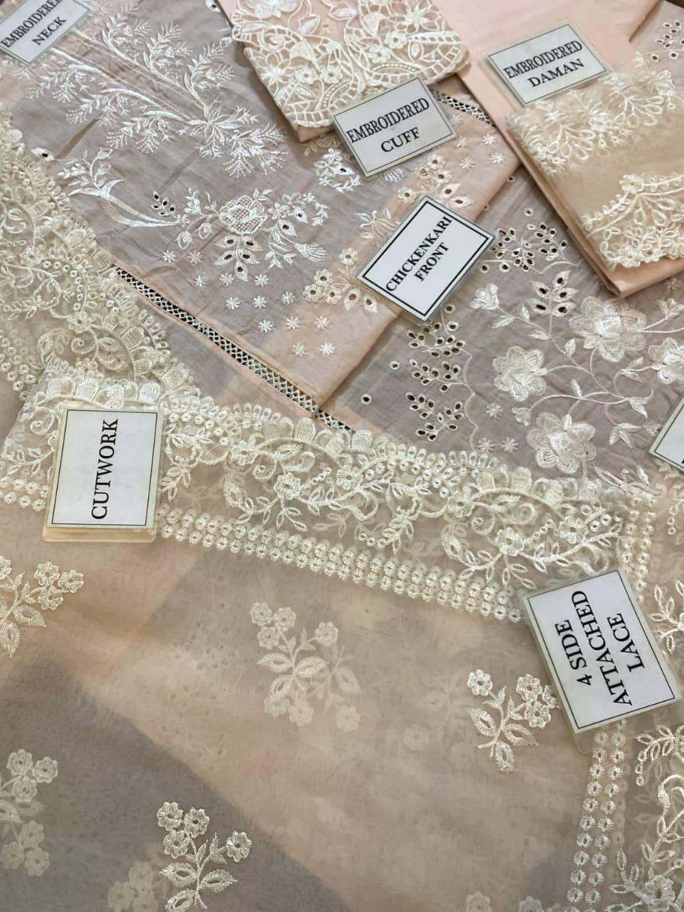 Premium Embroidered Chikankari Ladies Suit with Cutwork Details - Image 7