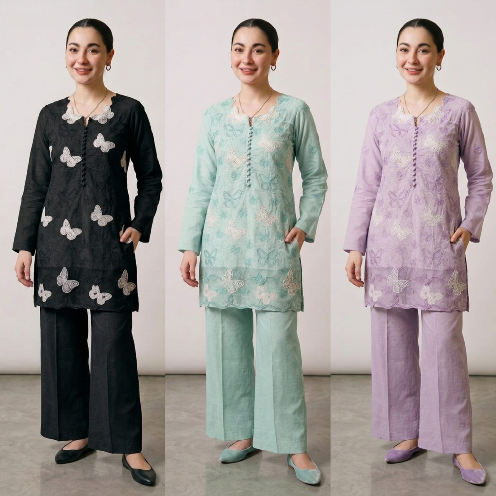 Embroidered Butterfly Lawn Suit -
Fabric Quality & Premium Type: Crafted from