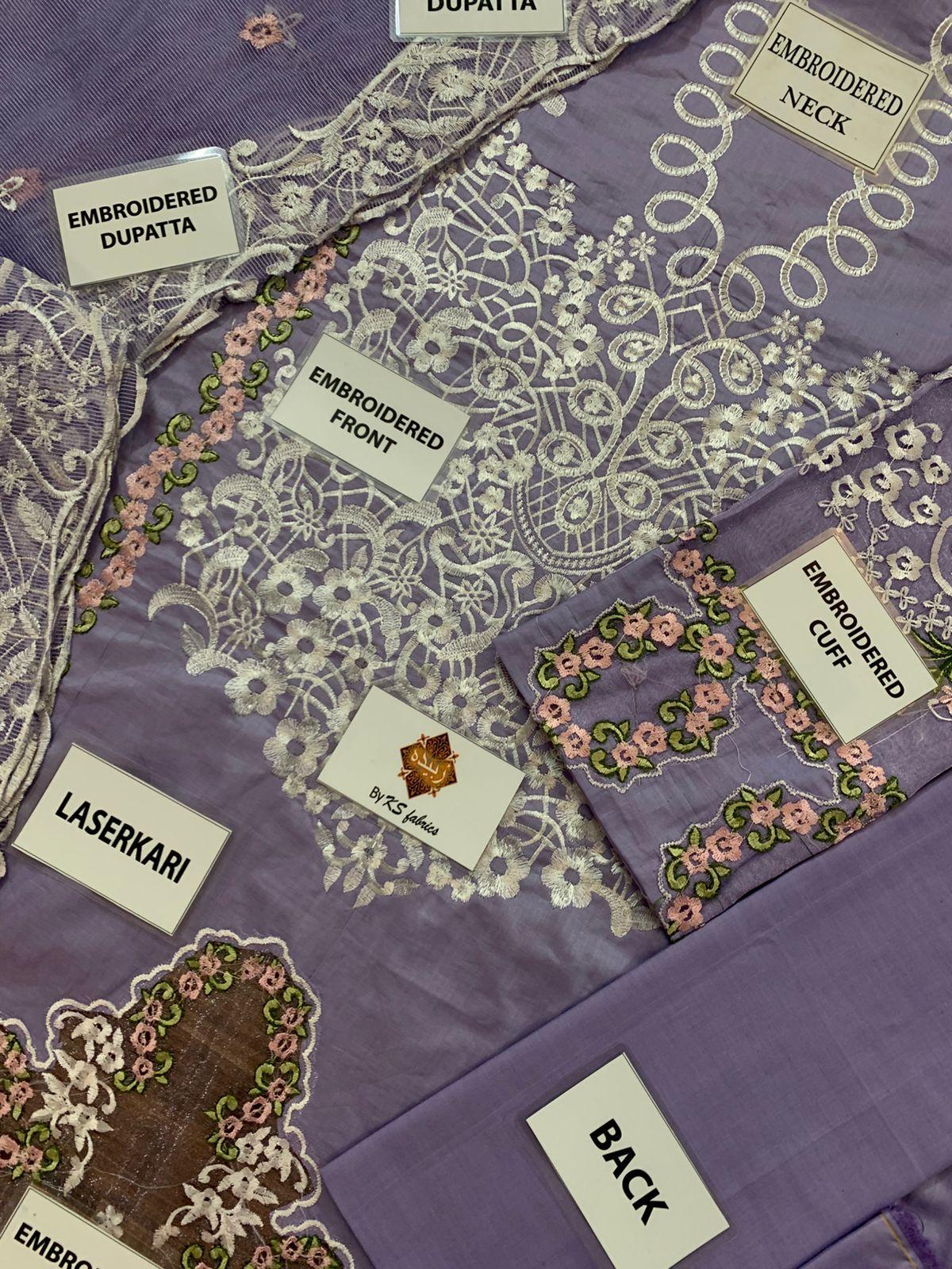 RS FABRICS Luxury Laserkari & Embroidered Khaddi Net Suit - Image 8